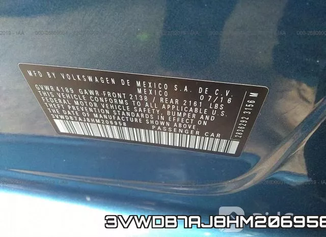 3VWDB7AJ8HM206958 фото 10
