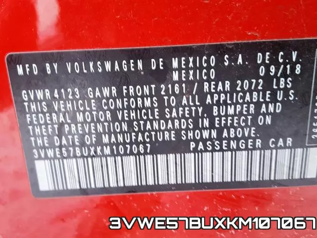 3VWE57BUXKM107067 фото 2