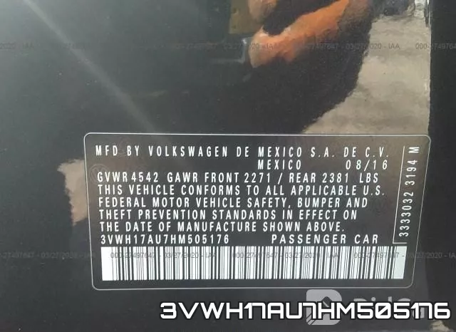 3VWH17AU7HM505176 фото 10