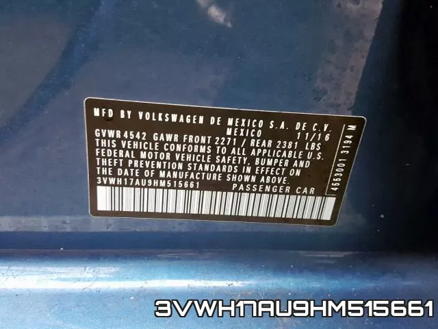 3VWH17AU9HM515661 фото 2