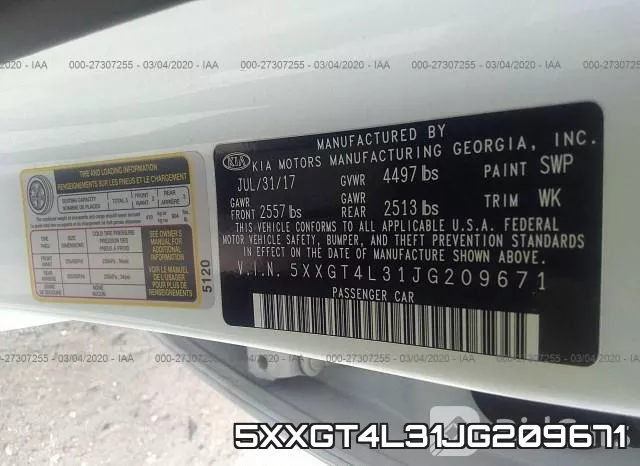 5XXGT4L31JG209671 фото 10