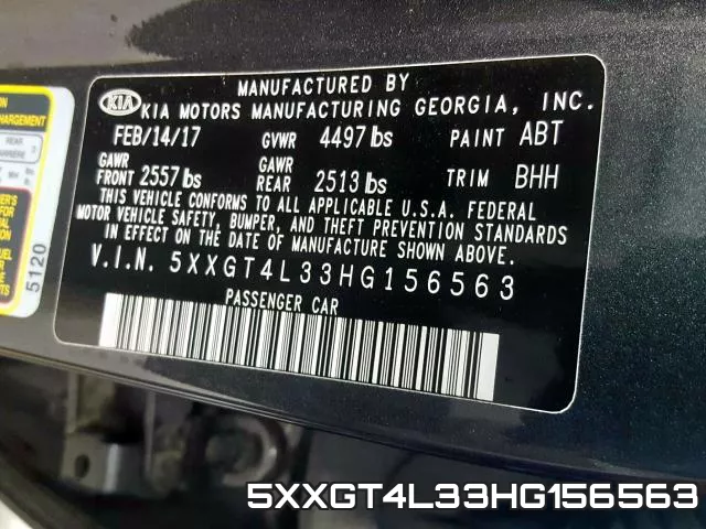 5XXGT4L33HG156563 фото 2