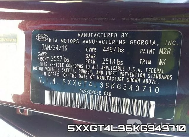 5XXGT4L36KG343710 фото 10