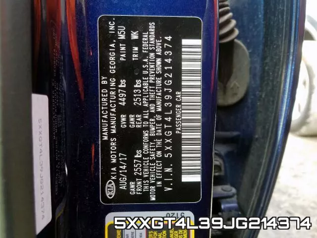 5XXGT4L39JG214374 фото 2