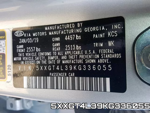 5XXGT4L39KG336055 фото 2