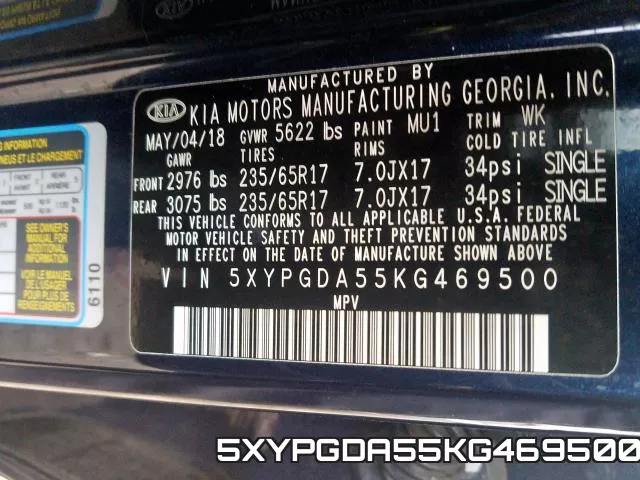 5XYPGDA55KG469500 фото 2