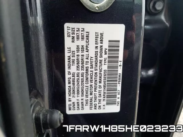 7FARW1H85HE023233 фото 2