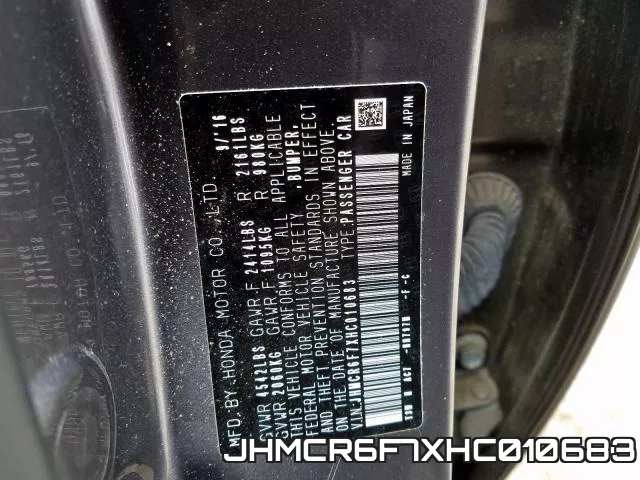 JHMCR6F7XHC010683 фото 2
