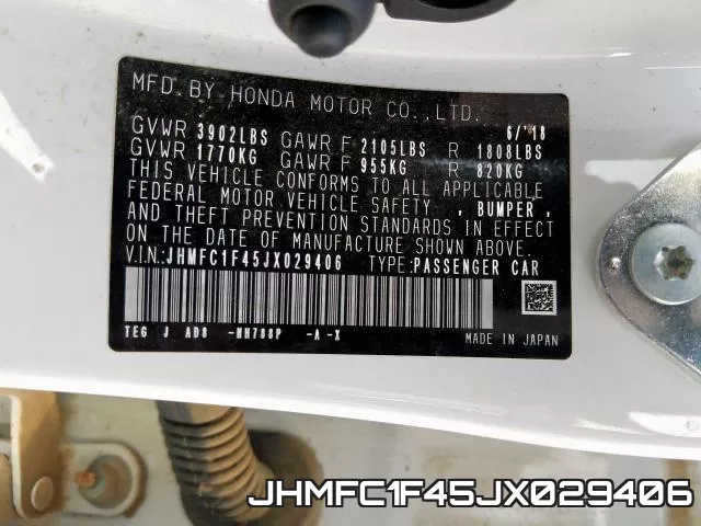 JHMFC1F45JX029406 фото 2