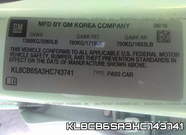 KL8CB6SA3HC743741 фото 10