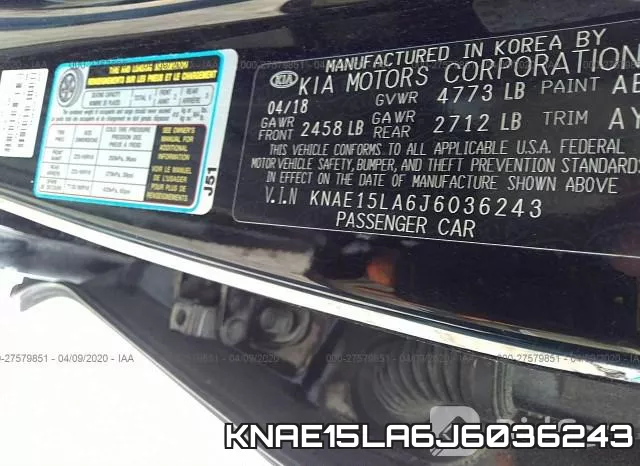 KNAE15LA6J6036243 фото 10