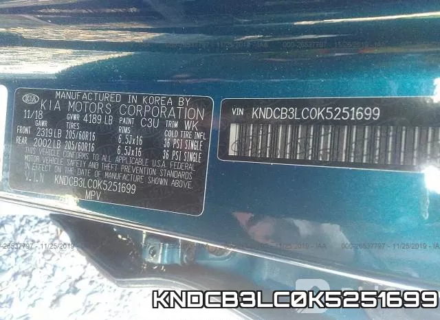 KNDCB3LC0K5251699 фото 10