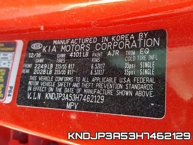 KNDJP3A53H7462129 фото 2