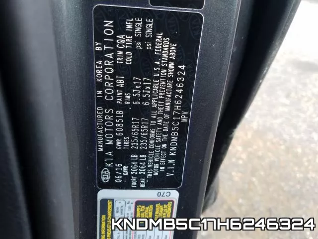 KNDMB5C17H6246324 фото 2