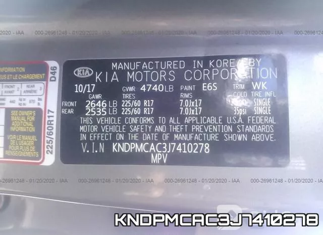 KNDPMCAC3J7410278 фото 10