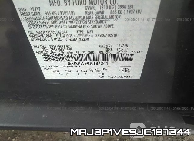 MAJ3P1VE9JC187344 фото 10