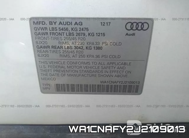 WA1CNAFY2J2109013 фото 10