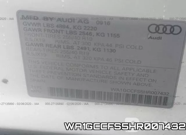 WA1GCCFS5HR007432 фото 10