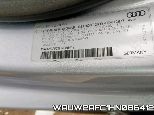 WAUW2AFC1HN086412 фото 2