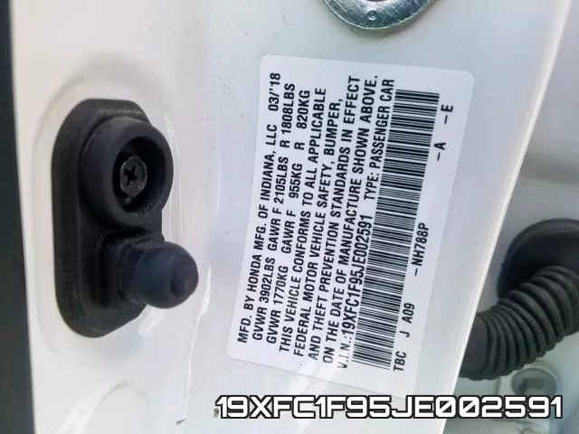 19XFC1F95JE002591 фото 2