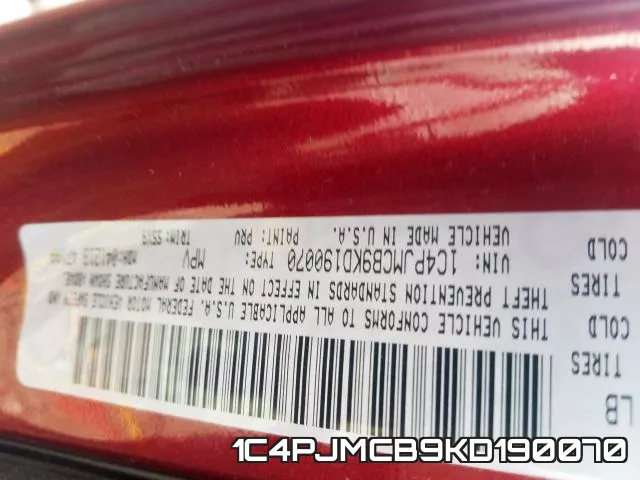 1C4PJMCB9KD190070 фото 2