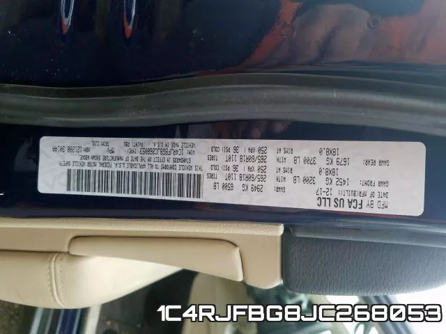 1C4RJFBG8JC268053 фото 2