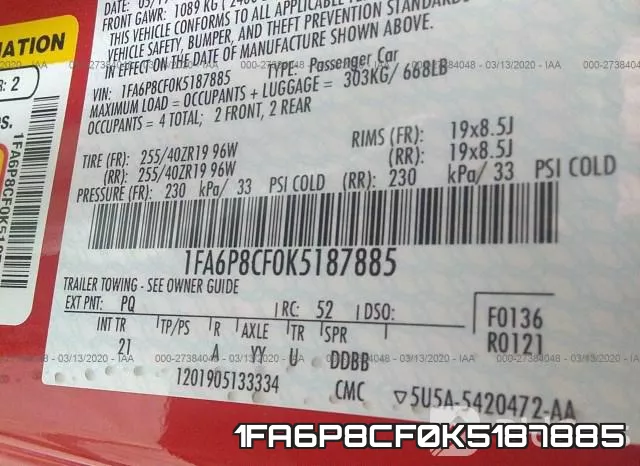 1FA6P8CF0K5187885 фото 10