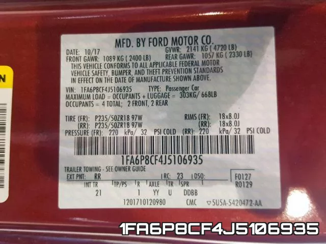1FA6P8CF4J5106935 фото 2
