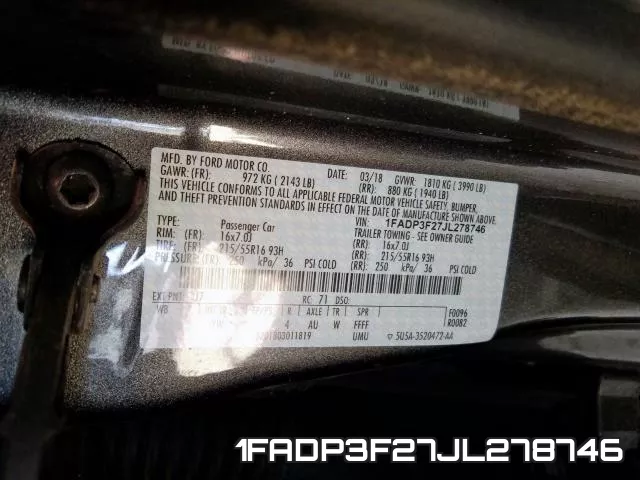 1FADP3F27JL278746 фото 2