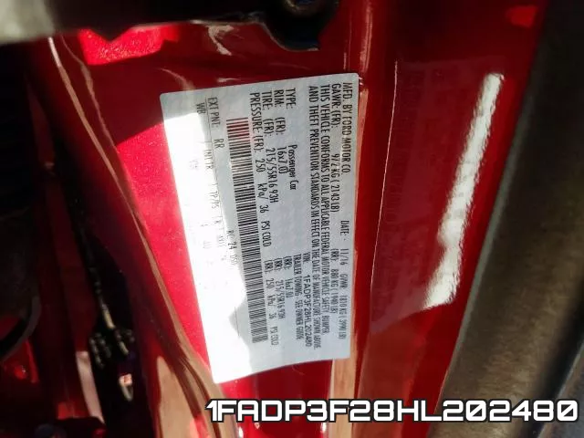 1FADP3F28HL202480 фото 2