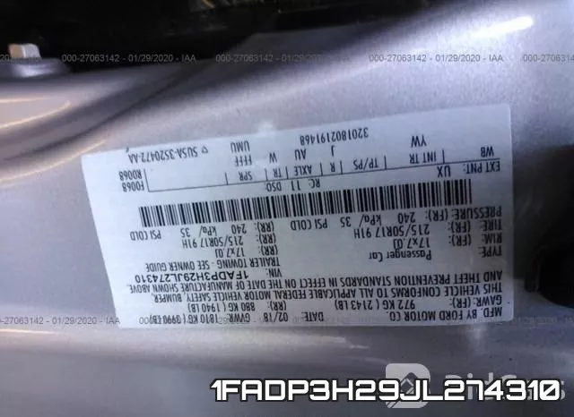 1FADP3H29JL274310 фото 10