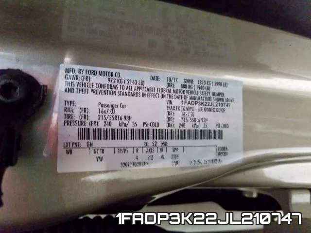1FADP3K22JL210747 фото 2