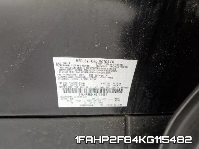 1FAHP2F84KG115482 фото 2