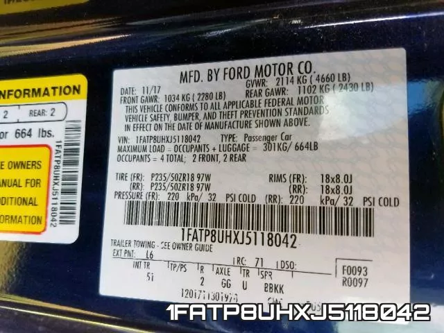 1FATP8UHXJ5118042 фото 2