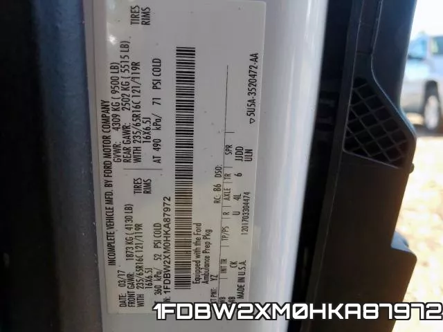1FDBW2XM0HKA87972 фото 2