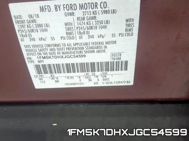 1FM5K7DHXJGC54599 фото 2