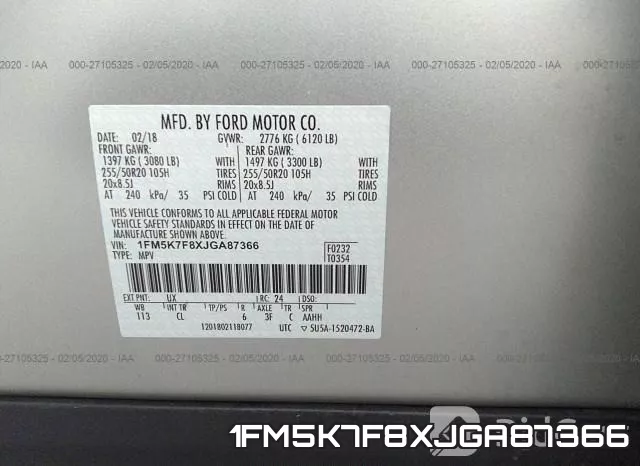 1FM5K7F8XJGA87366 фото 10