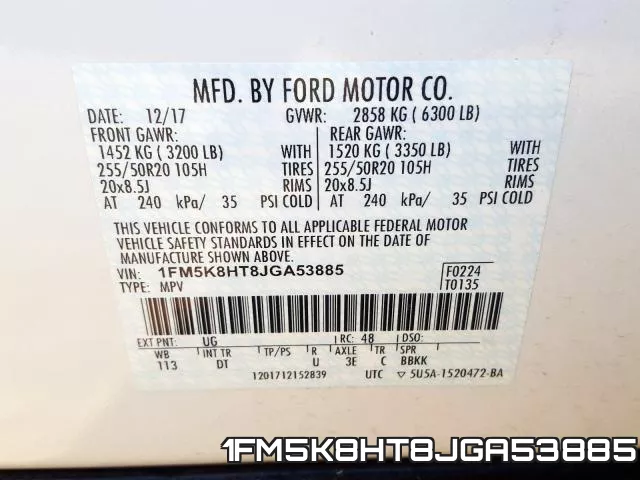 1FM5K8HT8JGA53885 фото 2