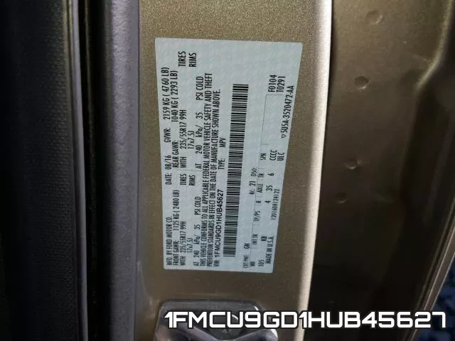 1FMCU9GD1HUB45627 фото 2