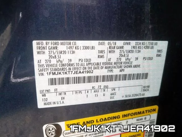 1FMJK1KT7JEA41902 фото 2