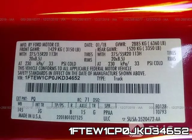 1FTEW1CP0JKD34652 фото 10