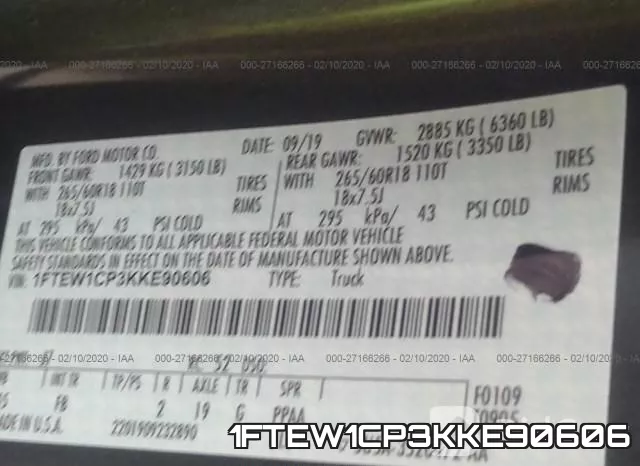 1FTEW1CP3KKE90606 фото 10