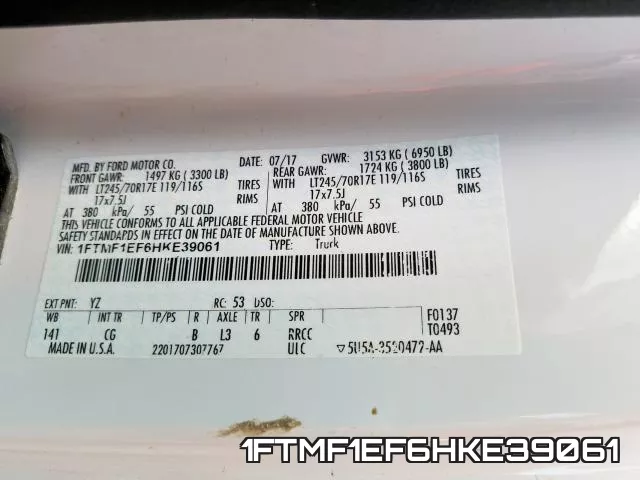 1FTMF1EF6HKE39061 фото 2