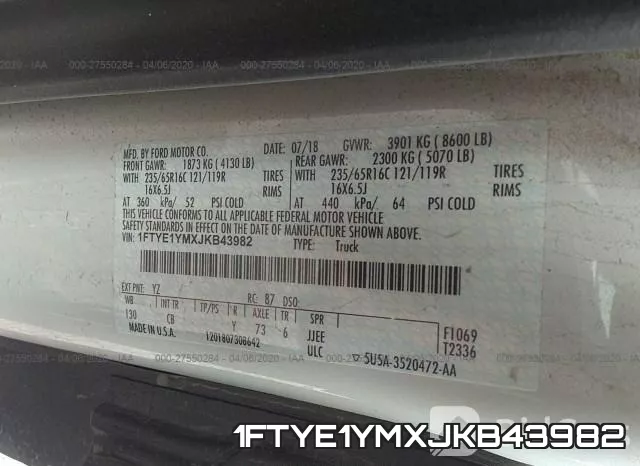 1FTYE1YMXJKB43982 фото 10