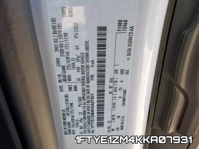 1FTYE1ZM4KKA07931 фото 2