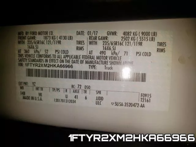 1FTYR2XM2HKA66966 фото 2