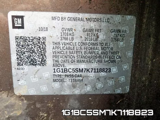 1G1BC5SM7K7118823 фото 2