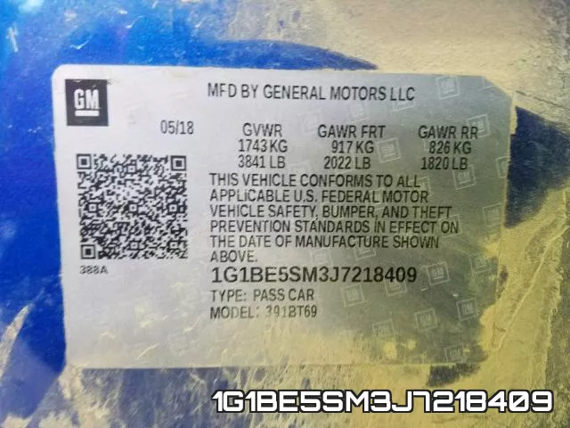 1G1BE5SM3J7218409 фото 2