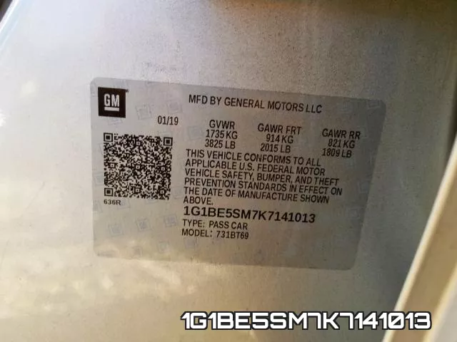 1G1BE5SM7K7141013 фото 2