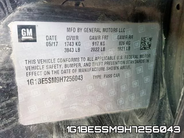 1G1BE5SM9H7256043 фото 2